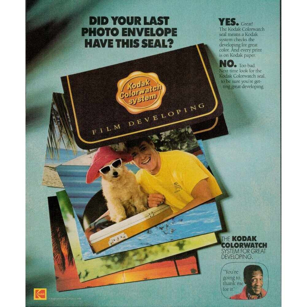 1989 Kodak Colorwatch Seal Vintage Print Ad (L6)